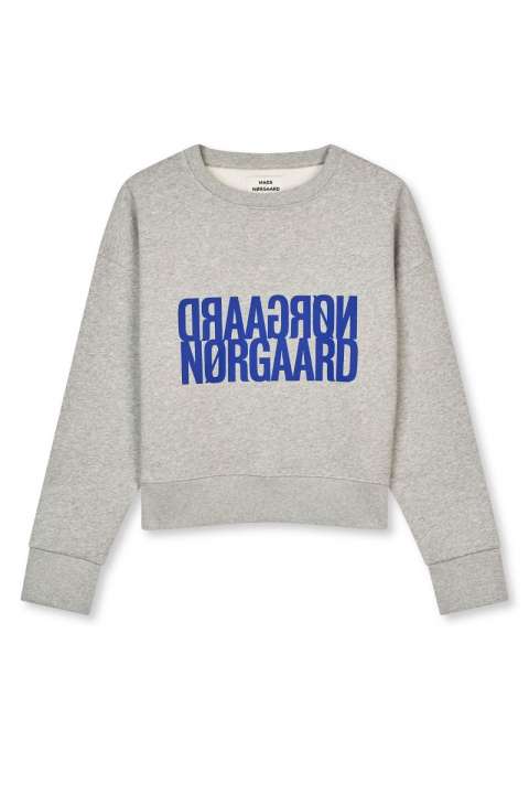 Priser på Mads Nørgaard - Sweat - Organic Sweat Tilvina Sweatshirt - Mid Grey Melange