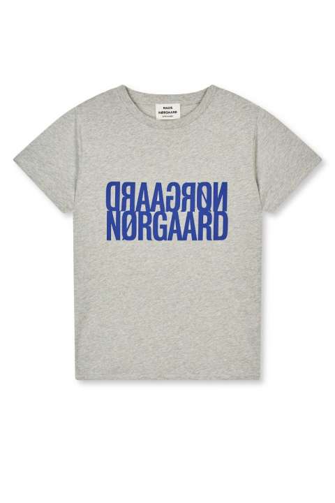 Priser på Mads Nørgaard - T-shirt - Single Organic Trenda P Tee - Mid Grey Melange
