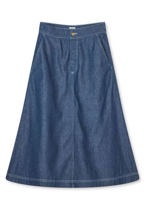 Priser på Mads Nørgaard - Nederdel - Air Denim Luna Skirt - Dark Blue Denim