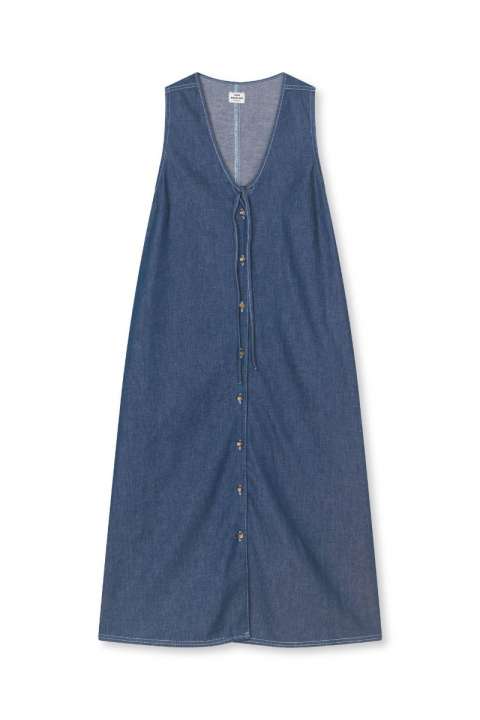 Priser på Mads Nørgaard - Kjole - Air Denim Pauline Dress - Dark Blue Denim