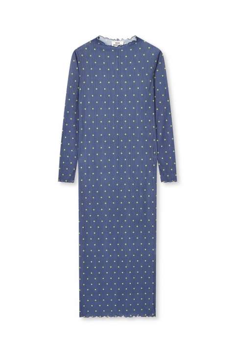 Priser på Mads Nørgaard - Kjole - Fancy Jersey Melanie Dress Aop - Dot/Parisian Night
