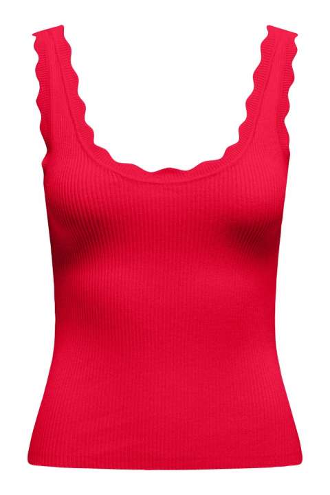 Priser på JDY - Top - Nanna S/L Scallop Edge Top - Ski Patrol