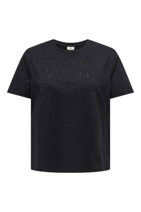 Priser på JDY - T-shirt - Cif S/S Broderie Anglaise Top - Black