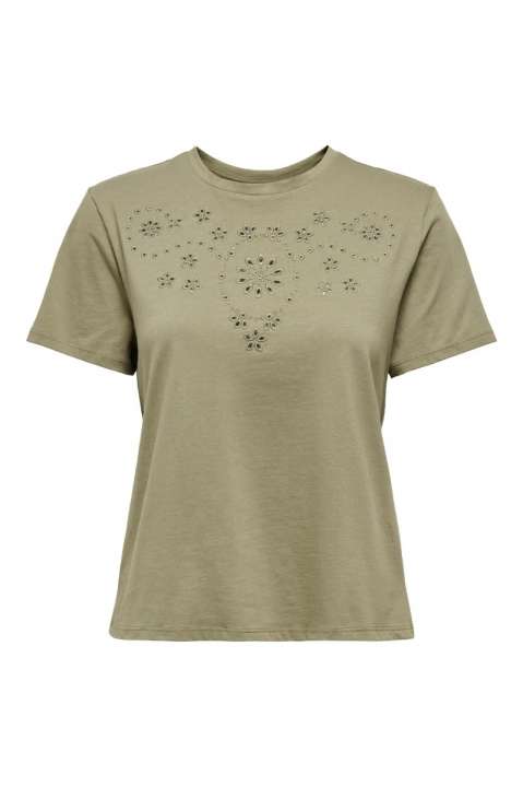 Priser på JDY - T-shirt - Cif S/S Broderie Anglaise Top - Mermaid
