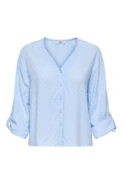 Priser på JDY - Bluse - Diana Life 7/8 Dobby Shirt - Kentucky Blue