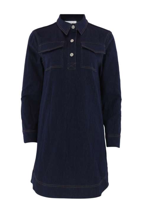 Priser på Continue - Kjole - Katja Denim Dress - Denim blue