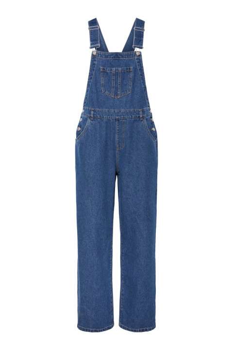 Priser på Pieces - Jumpsuit - Fenna Denim Dungaree - Dark Blue Denim