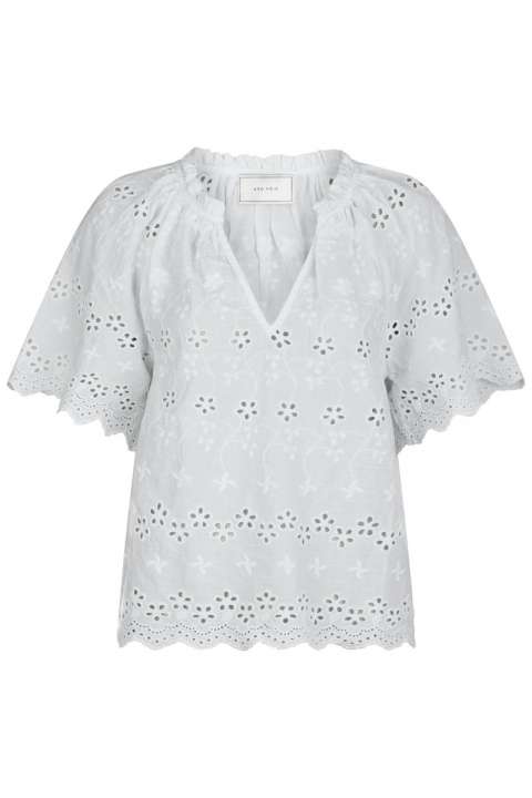 Priser på Neo Noir - Bluse - Odet Embroidery Blouse - White