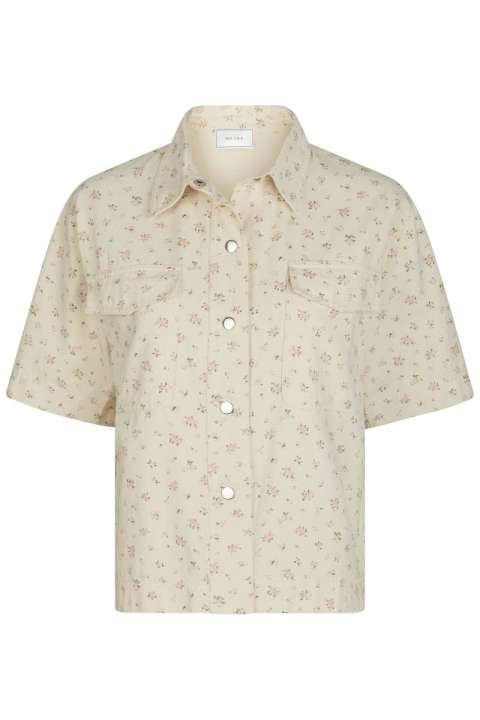 Priser på Neo Noir - Skjorte - Tiki Floral Denim Shirt - Off White