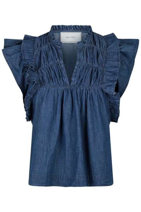 Priser på Neo Noir - Top - Jayla Denim Top - Blue
