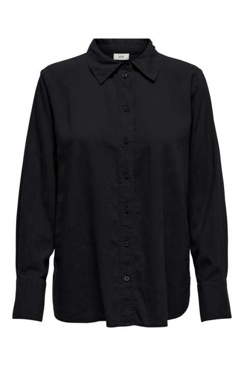 Priser på JDY - Skjorte - Say L/S Linen Loose Shirt - Black
