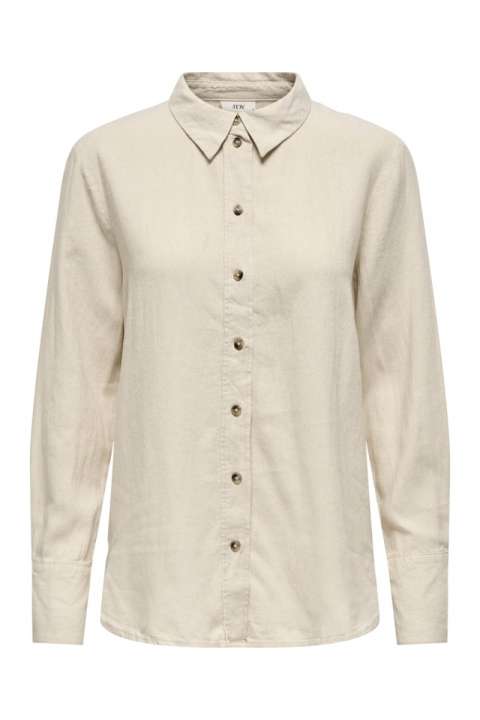 Priser på JDY - Skjorte - Say L/S Linen Loose Shirt - Oatmeal