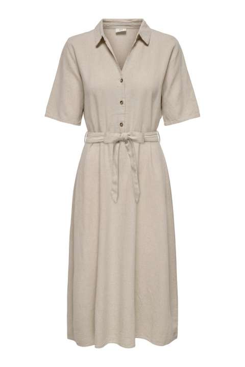 Priser på JDY - Kjole - Say 2/4 Midi Shirt Dress - Oatmeal