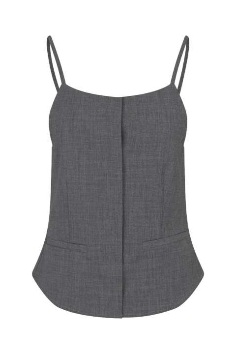 Priser på Modström - Top - Mikkeline Strap Top - Dark Grey Melange