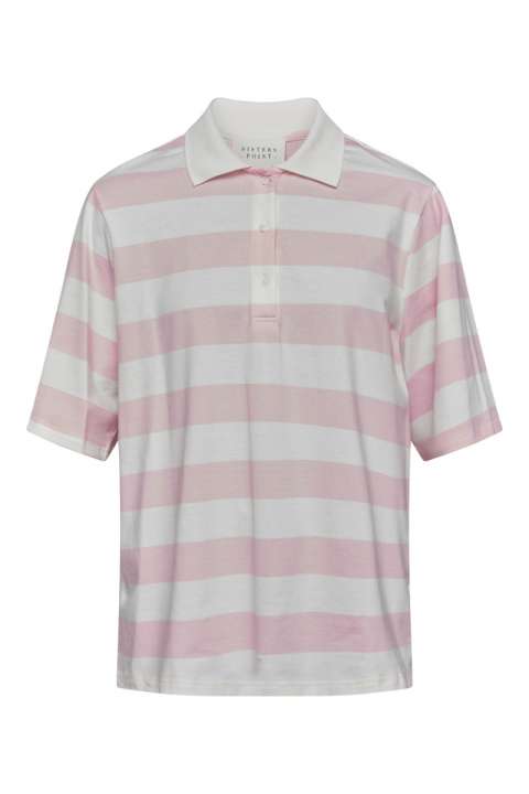 Priser på Sisters Point - Bluse - VIVIA-POLO.SS - Cream/Barbie
