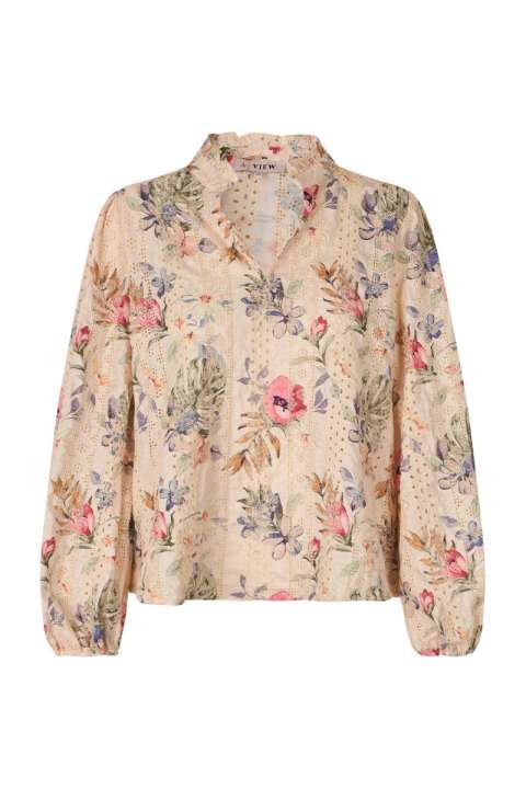 Priser på A-View - Bluse - Grete Blouse - Sand/dusty green