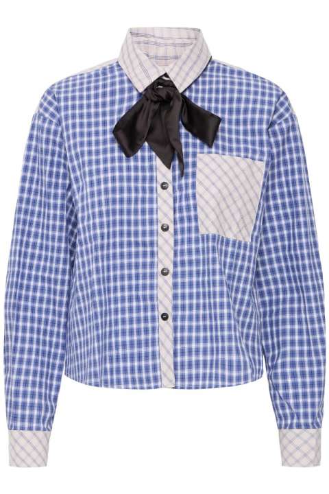 Priser på Ichi - Skjorte - Blair SH - Blue/Dancer Checks