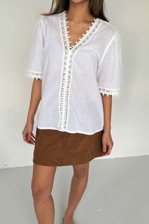 Priser på Continue - Bluse - Daisy - White