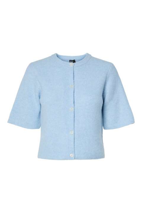 Priser på Pieces - Cardigan - Silly SS O-Neck Knit Cardigan - Cashmere Blue Melange