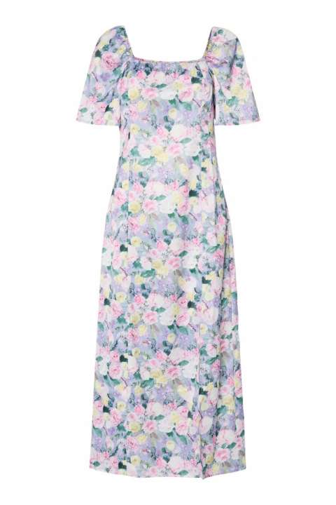 Priser på Pieces - Kjole - Arina SS SQ-Neck Ankle Dress - Lavender Flower
