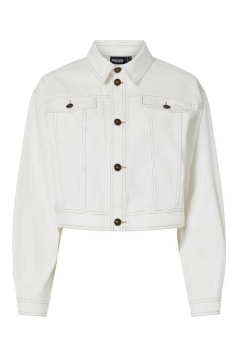Priser på Pieces - Jakke - Fine LS Denim Jacket - Cloud Dancer