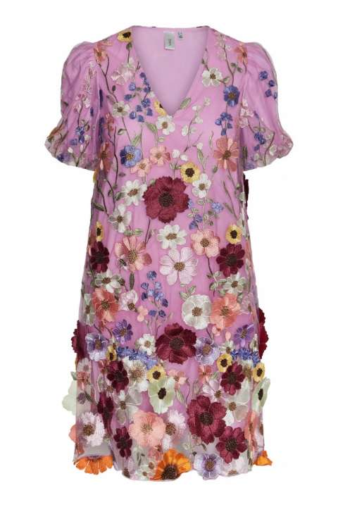 Priser på Y.A.S - Kjole - Flowering SS Dress - Pink Lavender Flower