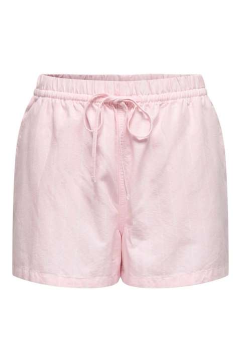 Priser på JDY - Shorts - Lala MW Shorts - Chalk Pink/Créme Stripes