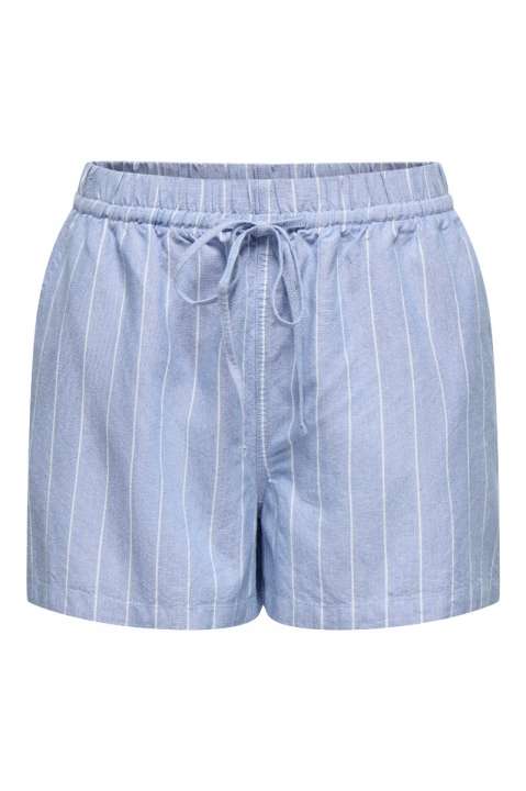 Priser på JDY - Shorts - Lala MW Shorts - Dazzling Blue/Créme Stripes