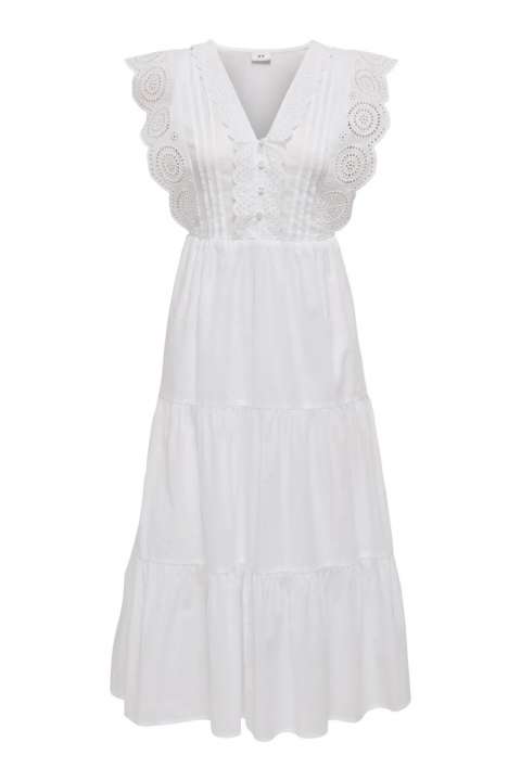 Priser på JDY - Kjole - Sara S/L Lace Dress - Bright White