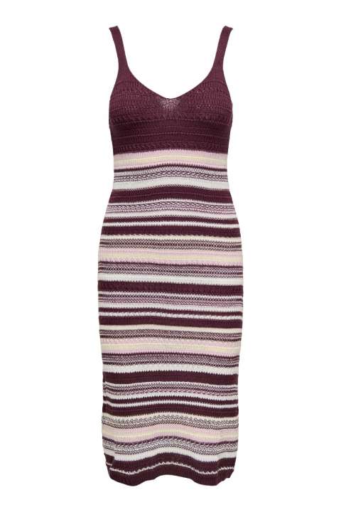 Priser på JDY - Kjole - Tropica S/L V-Neck Dress - Fig/Chalk Pink/Birch