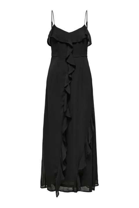 Priser på JDY - Kjole - Belle S/L Frill Maxi Dress - Black