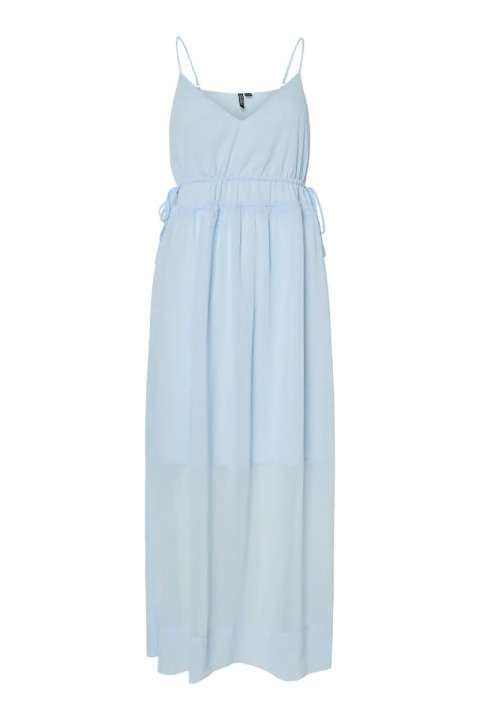 Priser på Pieces - Kjole - Fae SL V-Neck Ankle Dress - Cashmere Blue