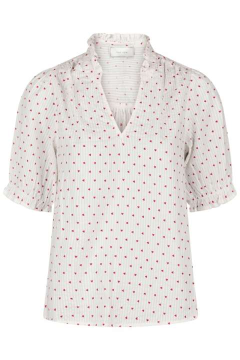 Priser på Neo Noir - Top - Odesa Heart Blouse - White