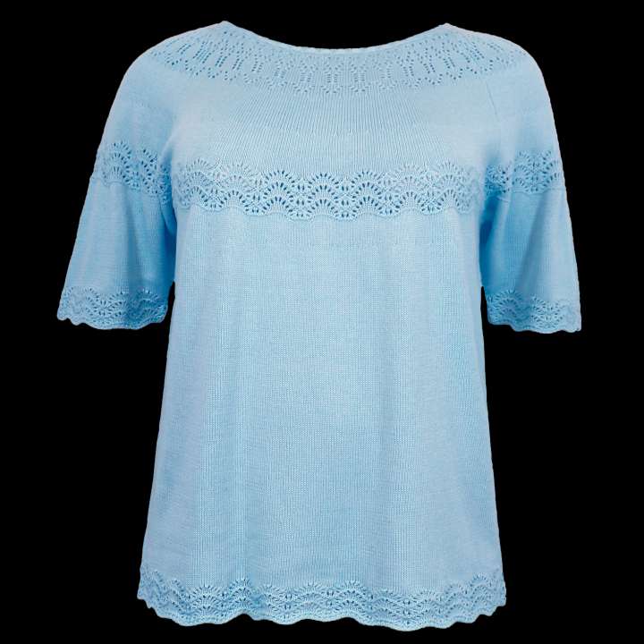 Priser på Cassiopeia Jamiline Dame Bluse Plus Size - Powder Blue - 42/44