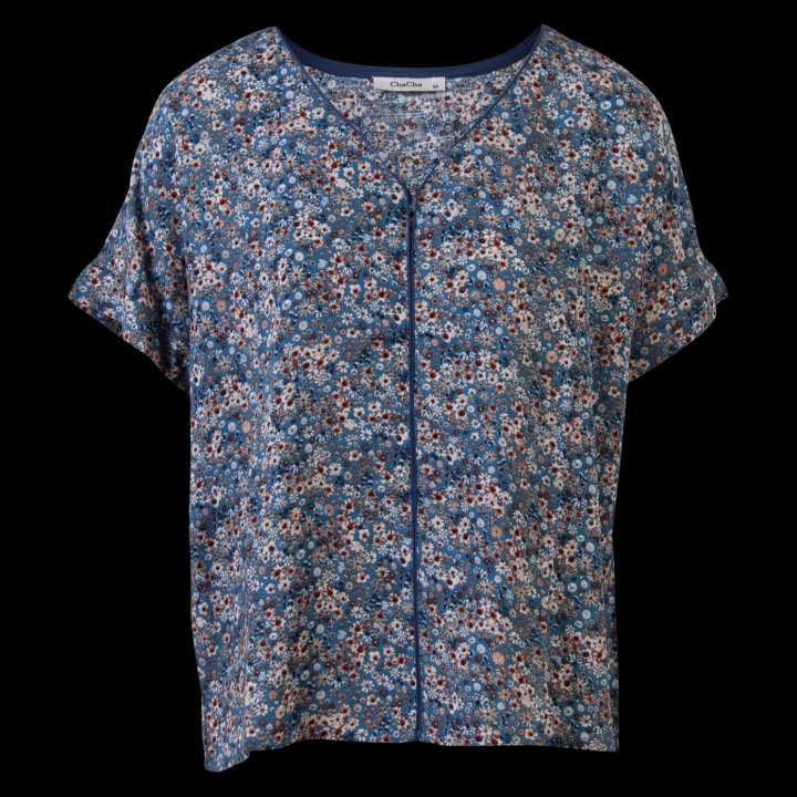 Priser på ChaCha Dame Bluse - Blue Flower - S