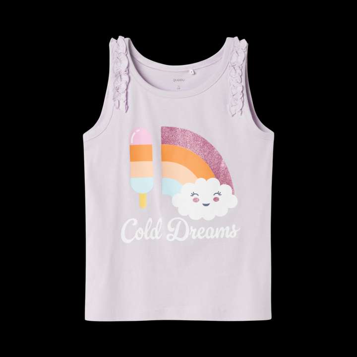 Priser på Guppy Hiva Pige Tanktop m. glimmer - Orchid Petal - 116