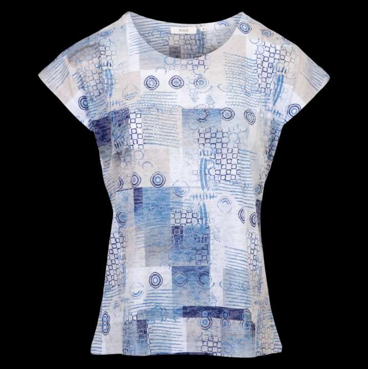 Priser på M.X.O Dame T-shirt - Blue Comb - M