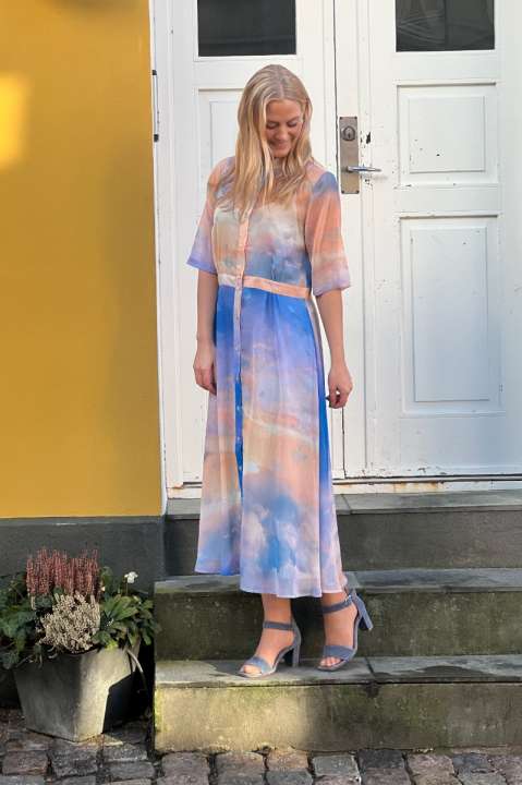 Priser på Nümph - Kjole - Kyndall Ss Skye Dress - Cerulean