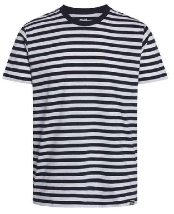 Priser på Mads Nørgaard T-shirt Organic Midi Navy/white_X-small