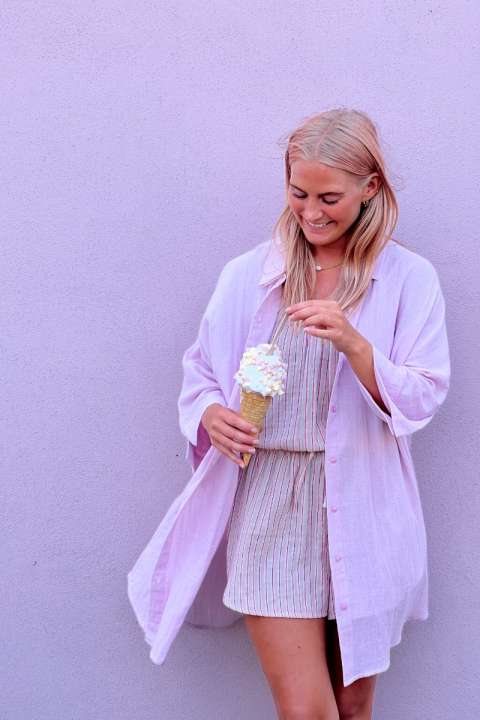 Priser på Ichi - Skjorte - IA Foxa Beach SH - Light Lilac