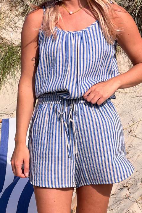Priser på Ichi - Shorts - IA Foxa Striped Beach SHO - Della Robbia Blue Stripe