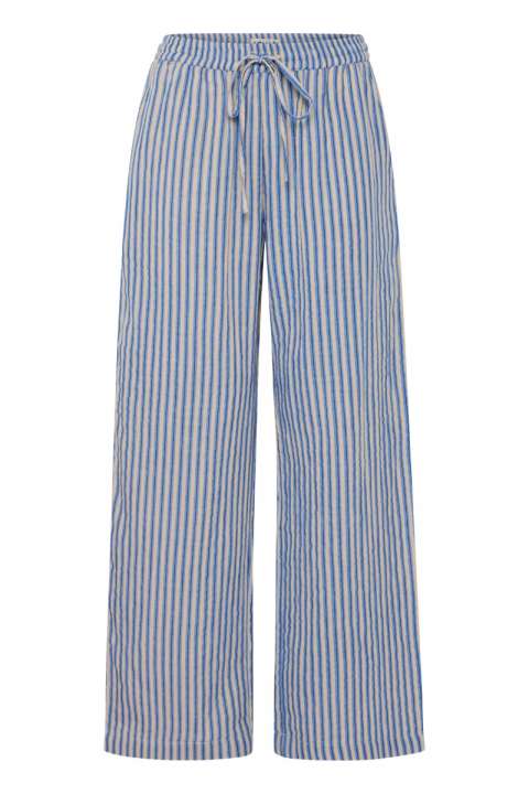 Priser på Ichi - Bukser - IA Foxa Striped Beach PT - Della Robbia Blue Stripe