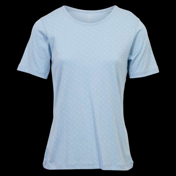 Priser på M.X.O Dame T-shirt i økologisk bomuld - Sky/White - 2XL