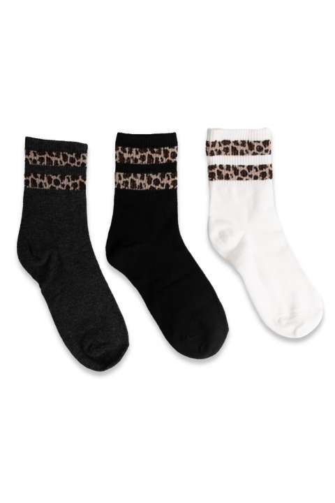 Priser på Lucky Lemon - Strømper - Nevada 3-pack Socks - Black/Grey/White