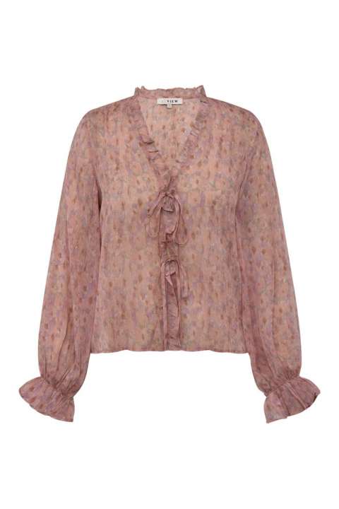 Priser på A-View - Bluse - Flounce Blouse - Old Rose