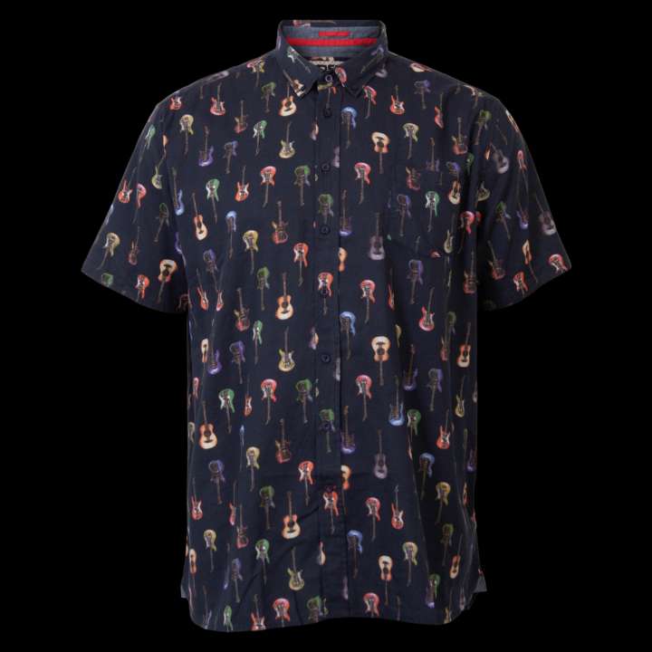 Priser på D5555 Barratt Herre Kortærmet skjorte Plus Size - Navy - 3XL
