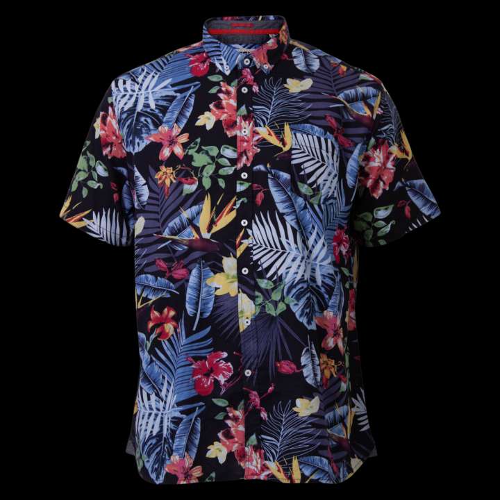 Priser på D5555 Toby Herre Kortærmet skjorte Plus Size - Multi - 6XL