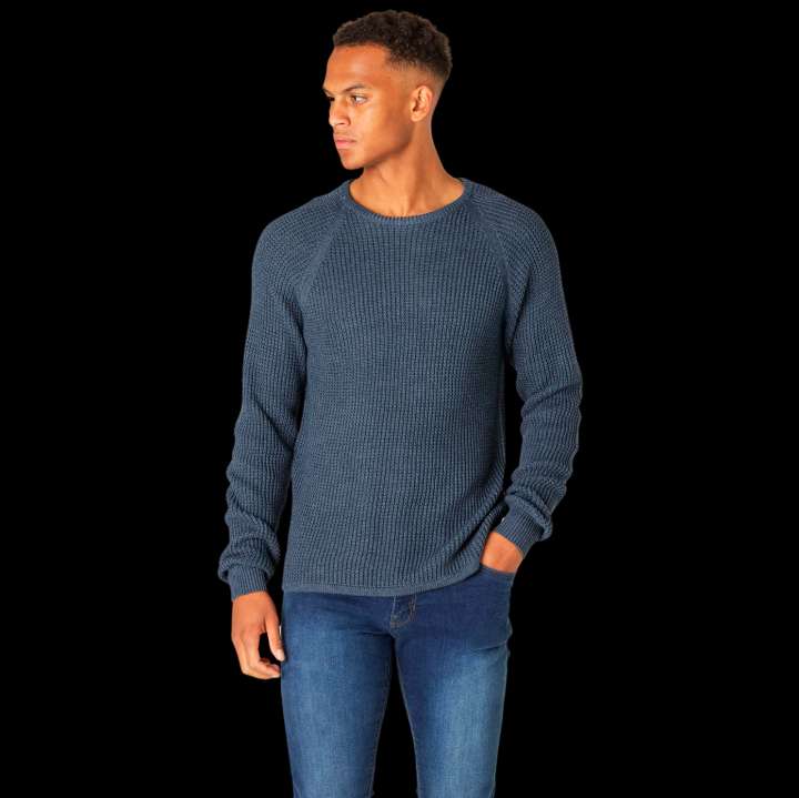 Priser på Marcus Kyle Herre Striktrøje - Petrol navy mix - XL