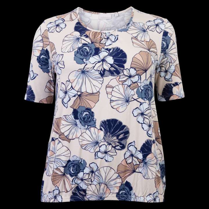 Priser på Gabriella K. Dame Bluse - Beige/Navy Comb - 52