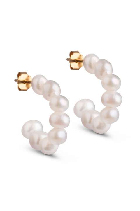 Priser på Enamel - Øreringe - Pearlie Chunky Hoops - Pearl